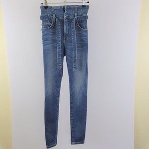 Current Elliott Corset Stiletto High Rise Skinny Ankle Jean Ashurst Medium Wash